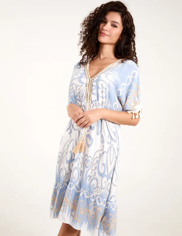 Tassel And Gold Trim Dress sold by Blue Vanilla