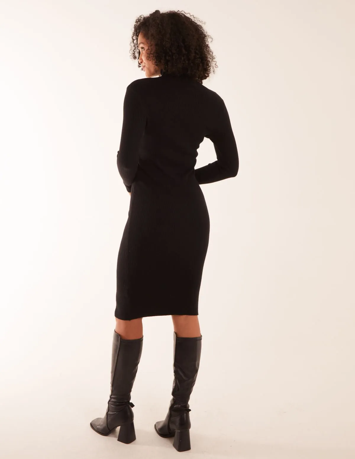 Ribbed Roll Neck Midi Dress sold by Blue Vanilla product image thumbnail 5