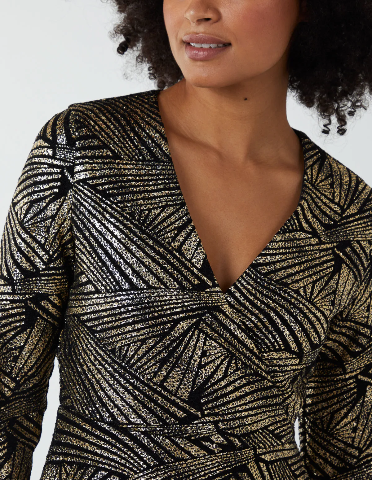 Asymmetric Metallic Animal Foil Wrap Dress sold by Blue Vanilla product image thumbnail 2