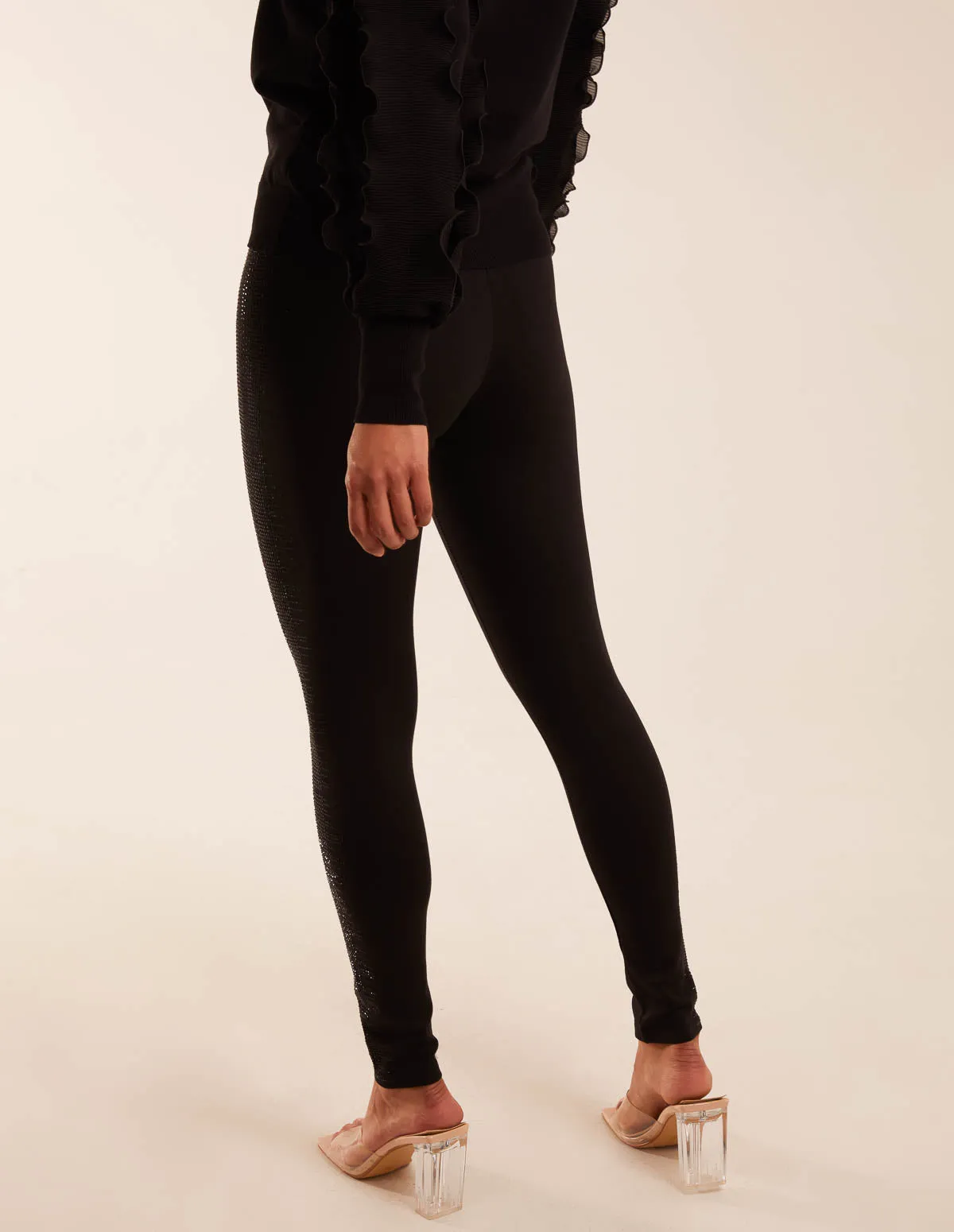 Diamante Side Detail Leggings sold by Blue Vanilla product image thumbnail 4