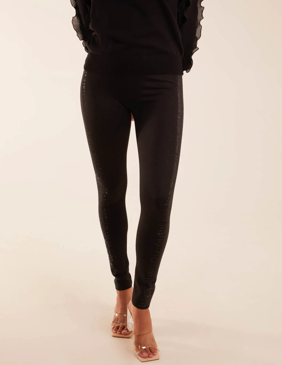 Diamante Side Detail Leggings sold by Blue Vanilla product image thumbnail 3