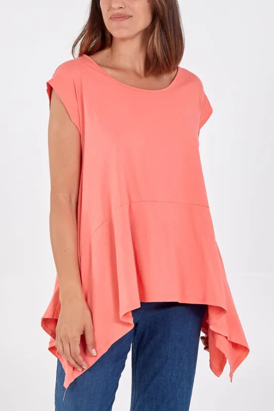 Scoop Neck Hanky Hem Top sold by Blue Vanilla