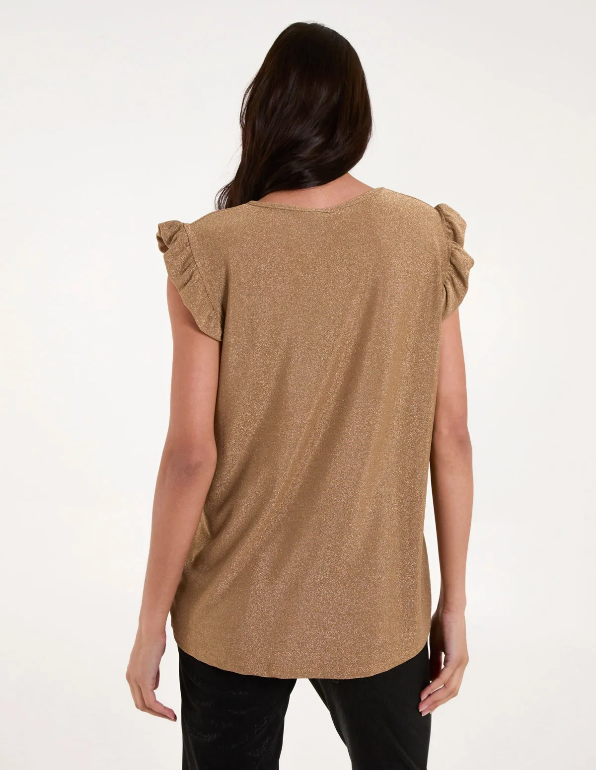 Frill Sleeve Metallic Top sold by Blue Vanilla product image thumbnail 4