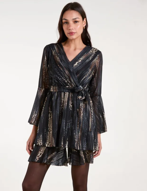 Metallic Wrap Over Dress made by Blue Vanilla