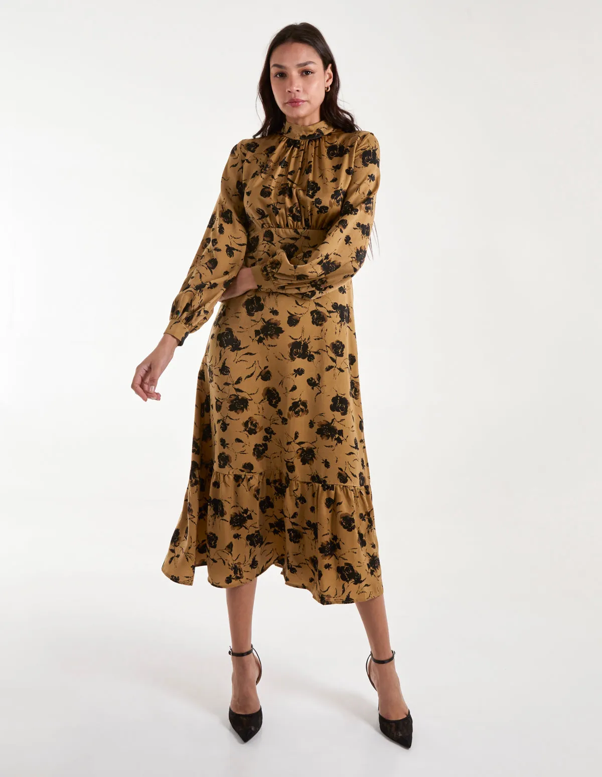 High Neck Midi Dress With Tier sold by Blue Vanilla