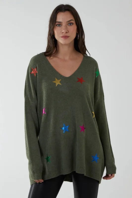 Multi Star Fine Knit Jumper sold by Blue Vanilla