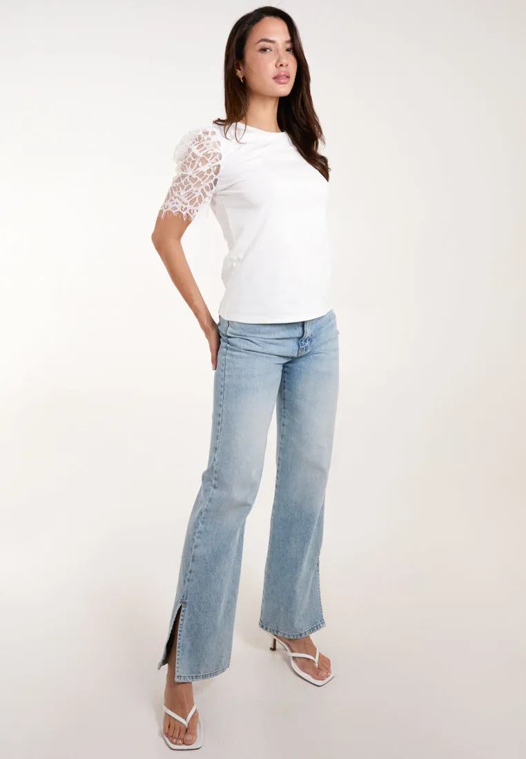 Lace Mesh Sleeve T-Shirt sold by Blue Vanilla product image thumbnail 3
