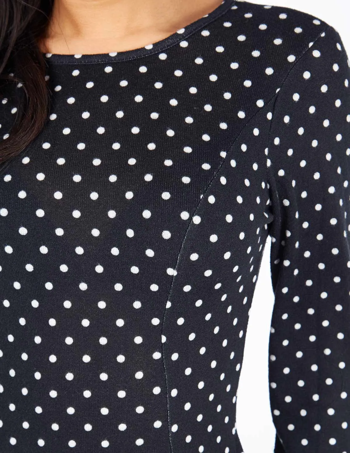 Fit And Flare Polka Dot Black Dress sold by Blue Vanilla product image thumbnail 4