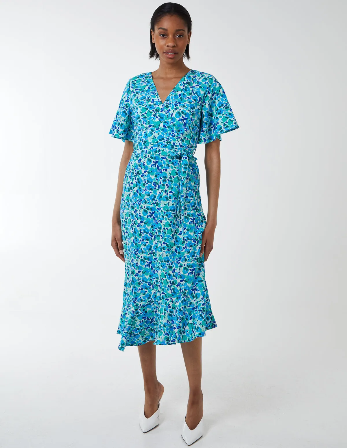 Angel Sleeve Asymmetric Maxi Dress sold by Blue Vanilla product image thumbnail 2