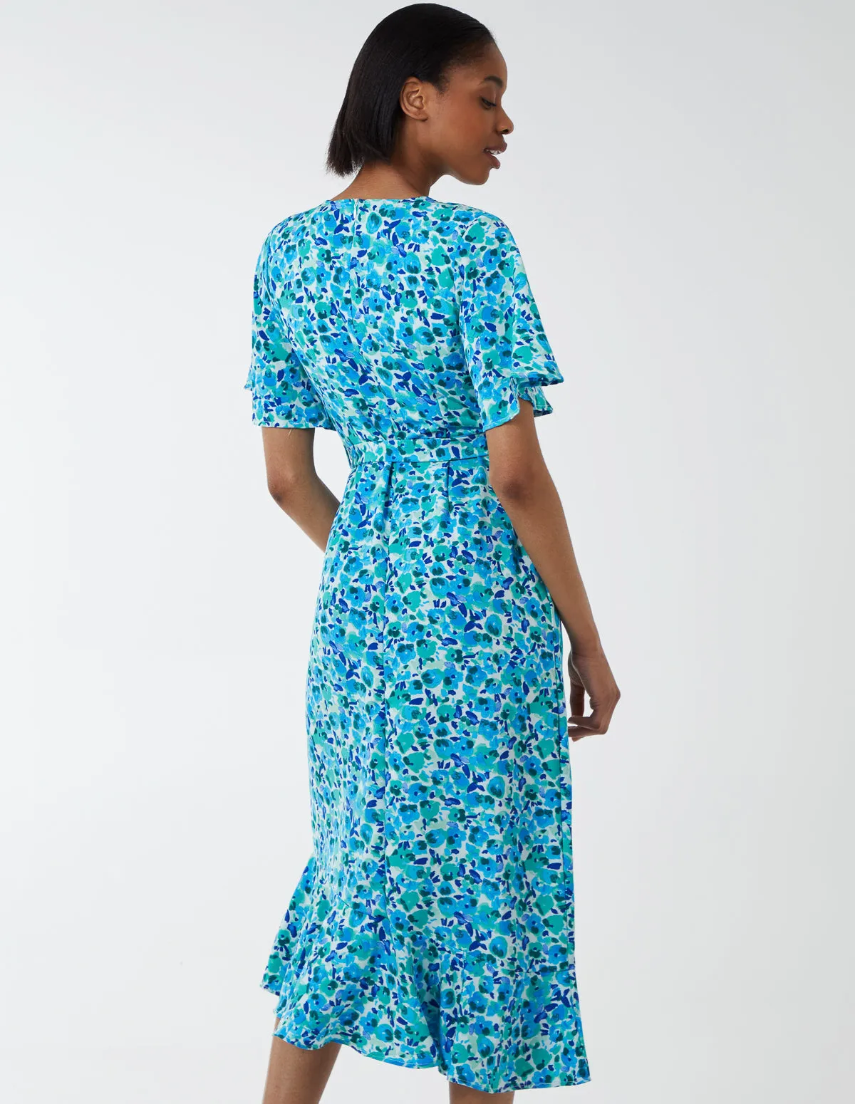 Angel Sleeve Asymmetric Maxi Dress sold by Blue Vanilla product image thumbnail 5
