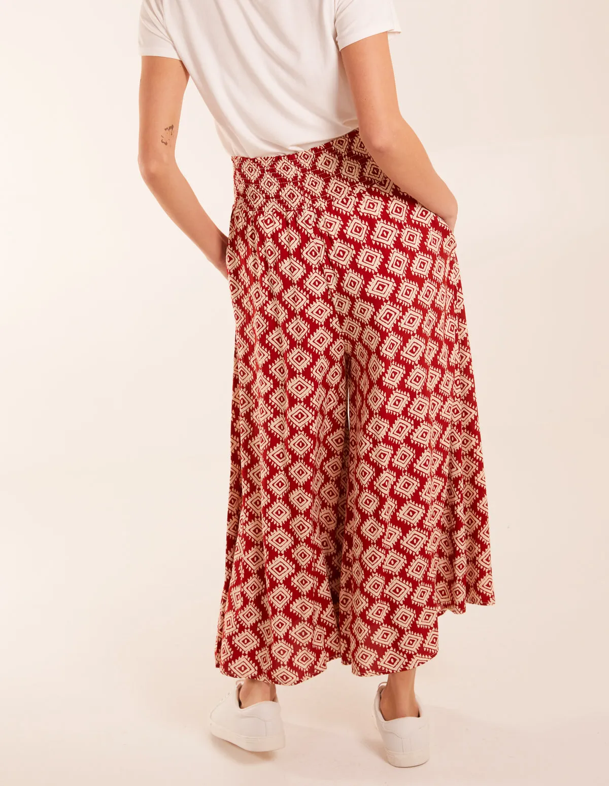 Shirred Waist Wide Leg Aztec Trousers sold by Blue Vanilla product image thumbnail 5