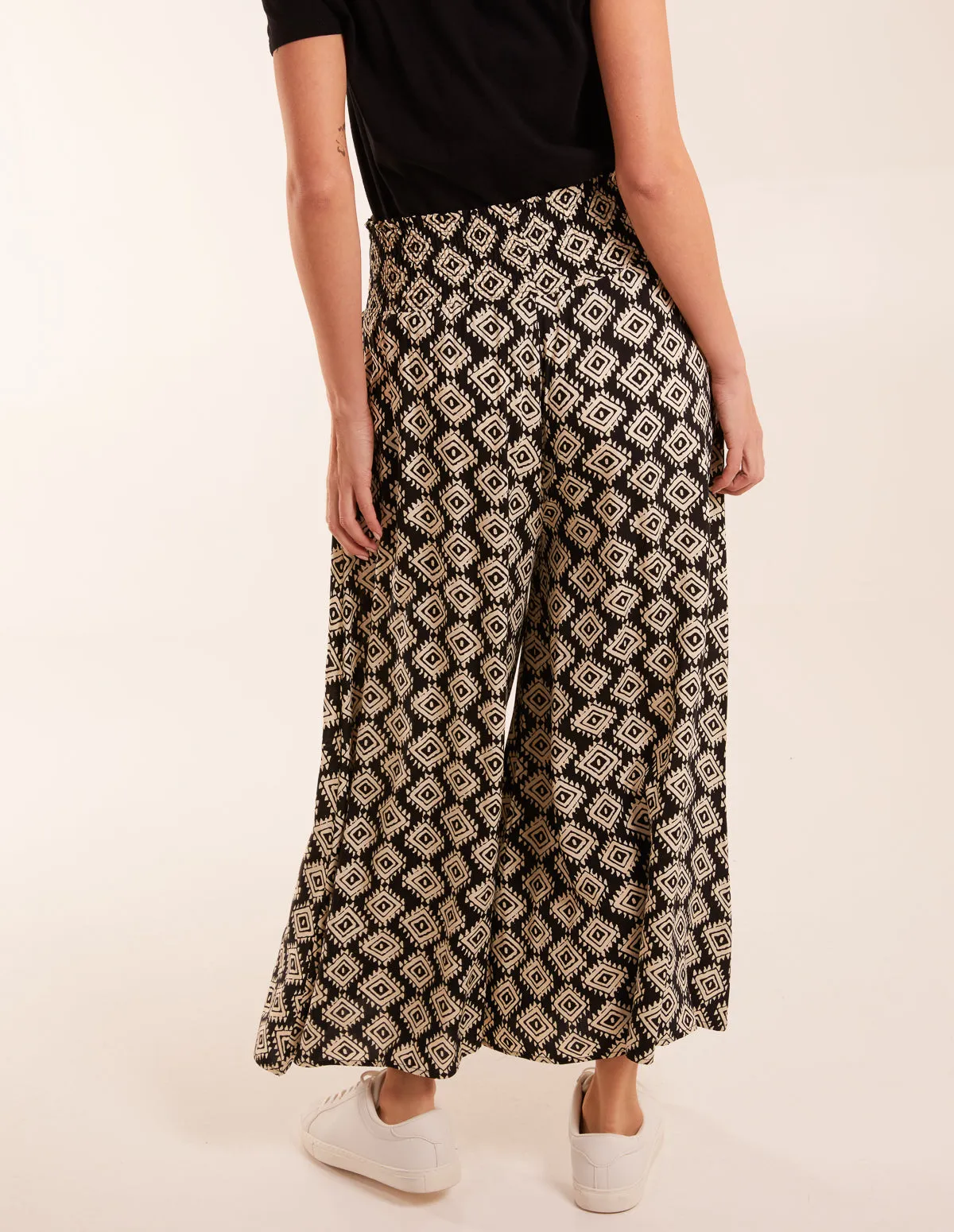 Shirred Waist Wide Leg Aztec Trousers sold by Blue Vanilla product image thumbnail 4