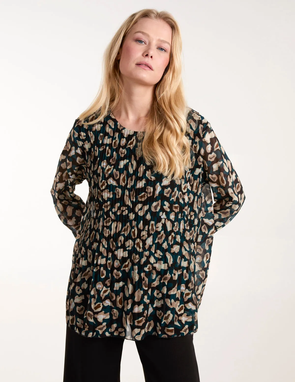Leopard Pleated Blouse sold by Blue Vanilla product image thumbnail 2