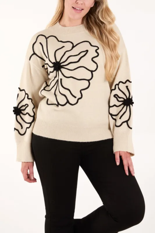 Large Flower Embroidery Jumper sold by Blue Vanilla
