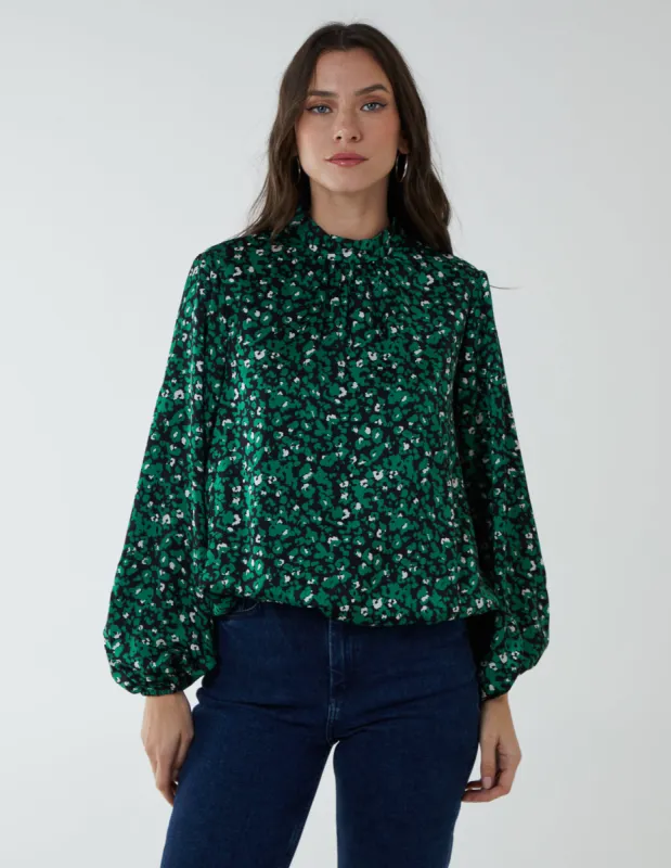 Satin Blouson Top sold by Blue Vanilla