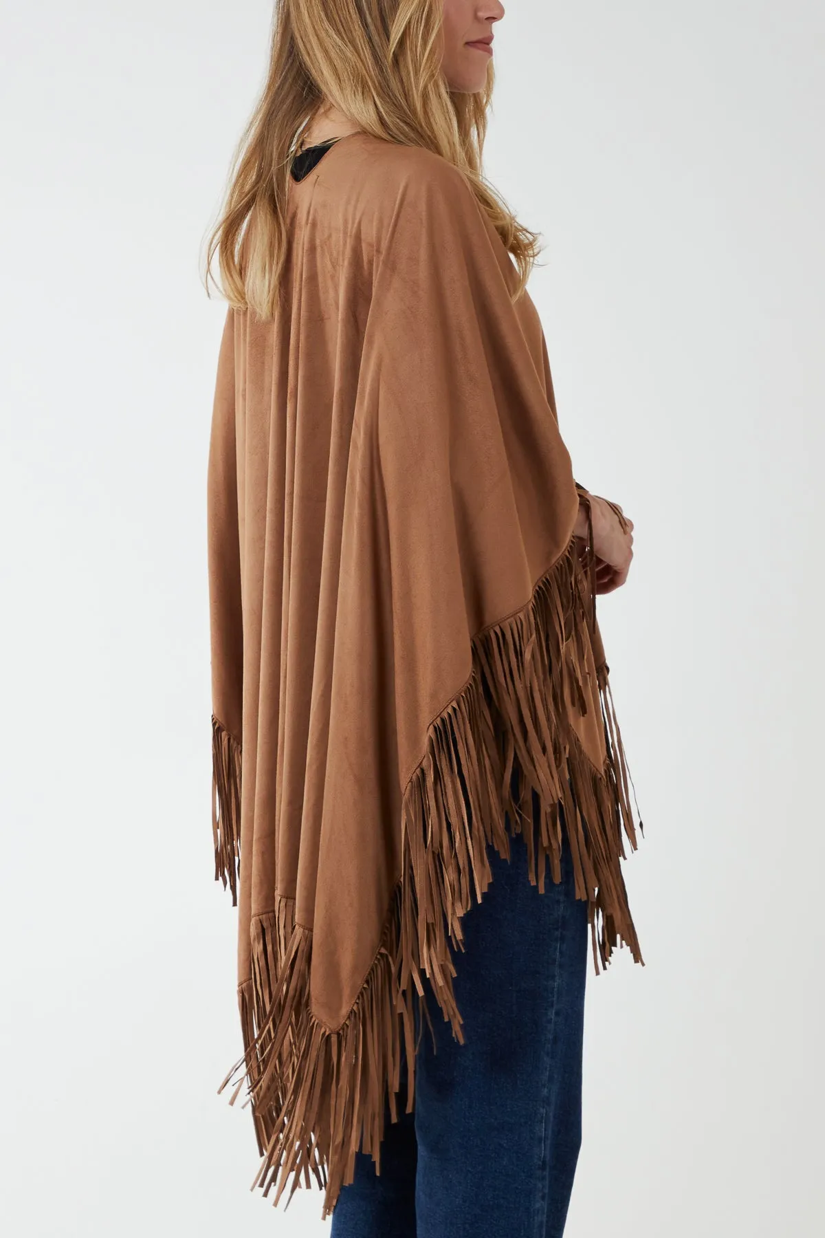Suedette Fringe Cape sold by Blue Vanilla product image thumbnail 2