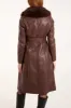 Faux Fur PU Longline Coat sold by Blue Vanilla