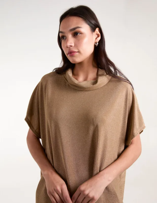 Roll Neck Oversize Lurex Top sold by Blue Vanilla
