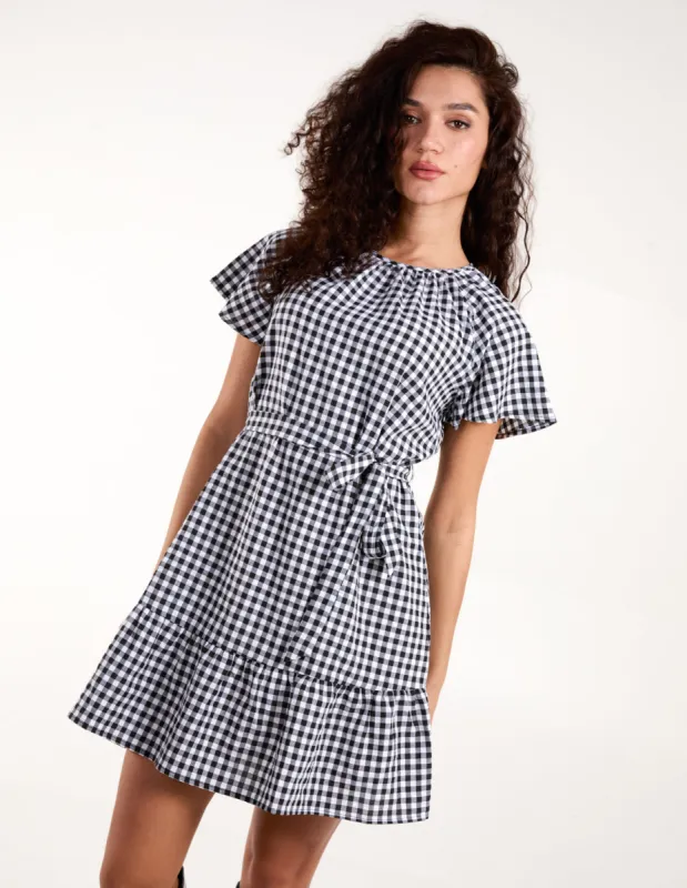 Gingham Belted Waist Mini Dress sold by Blue Vanilla