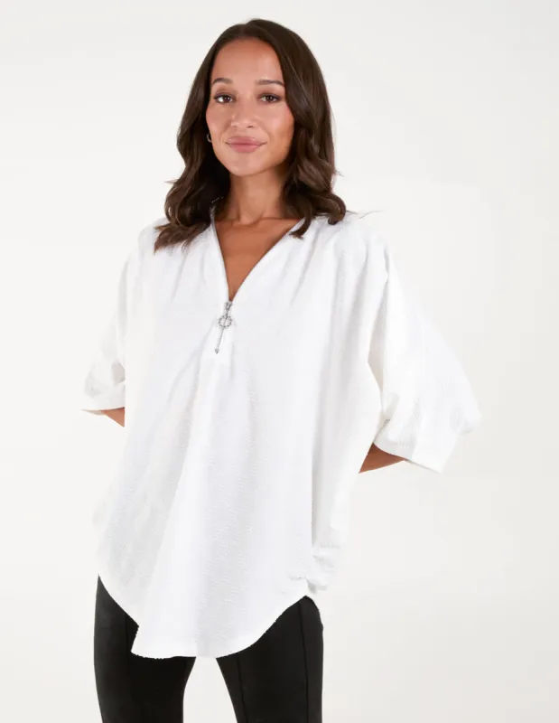 Textured Half Zip Top sold by Blue Vanilla