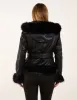Hooded Zip Faux Fur Cropped PU Jacket sold by Blue Vanilla