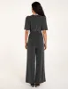 Lurex Belted Waist Flared Jumpsuit sold by Blue Vanilla