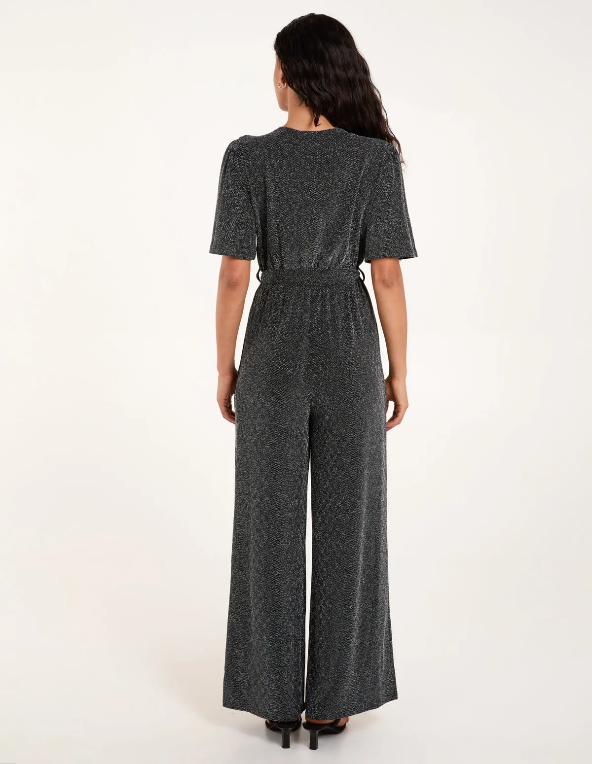 Lurex Belted Waist Flared Jumpsuit sold by Blue Vanilla product image thumbnail 5