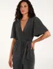 Lurex Belted Waist Flared Jumpsuit sold by Blue Vanilla