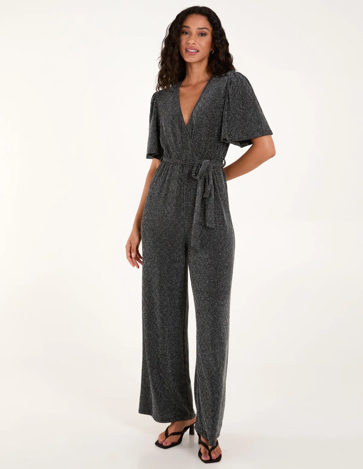 Lurex Belted Waist Flared Jumpsuit sold by Blue Vanilla product image thumbnail 2