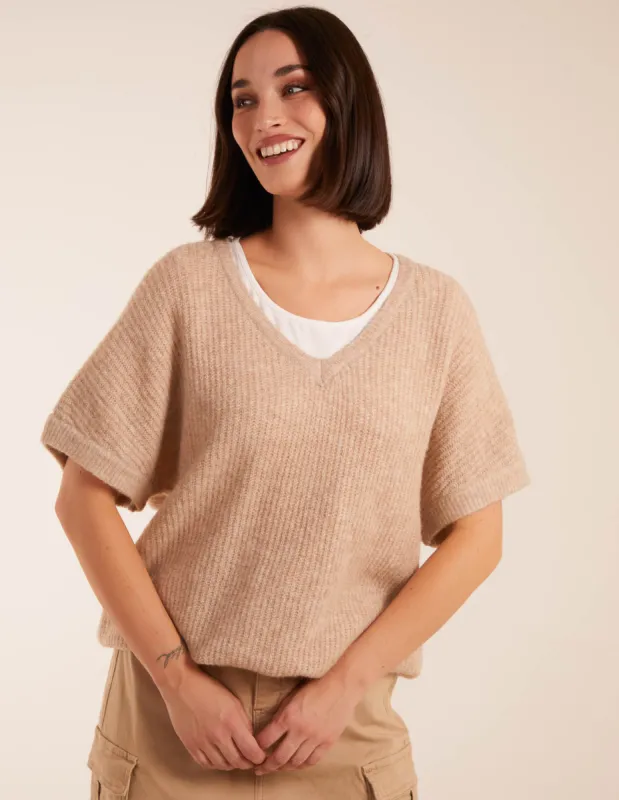 V-Neck Knitted Top sold by Blue Vanilla
