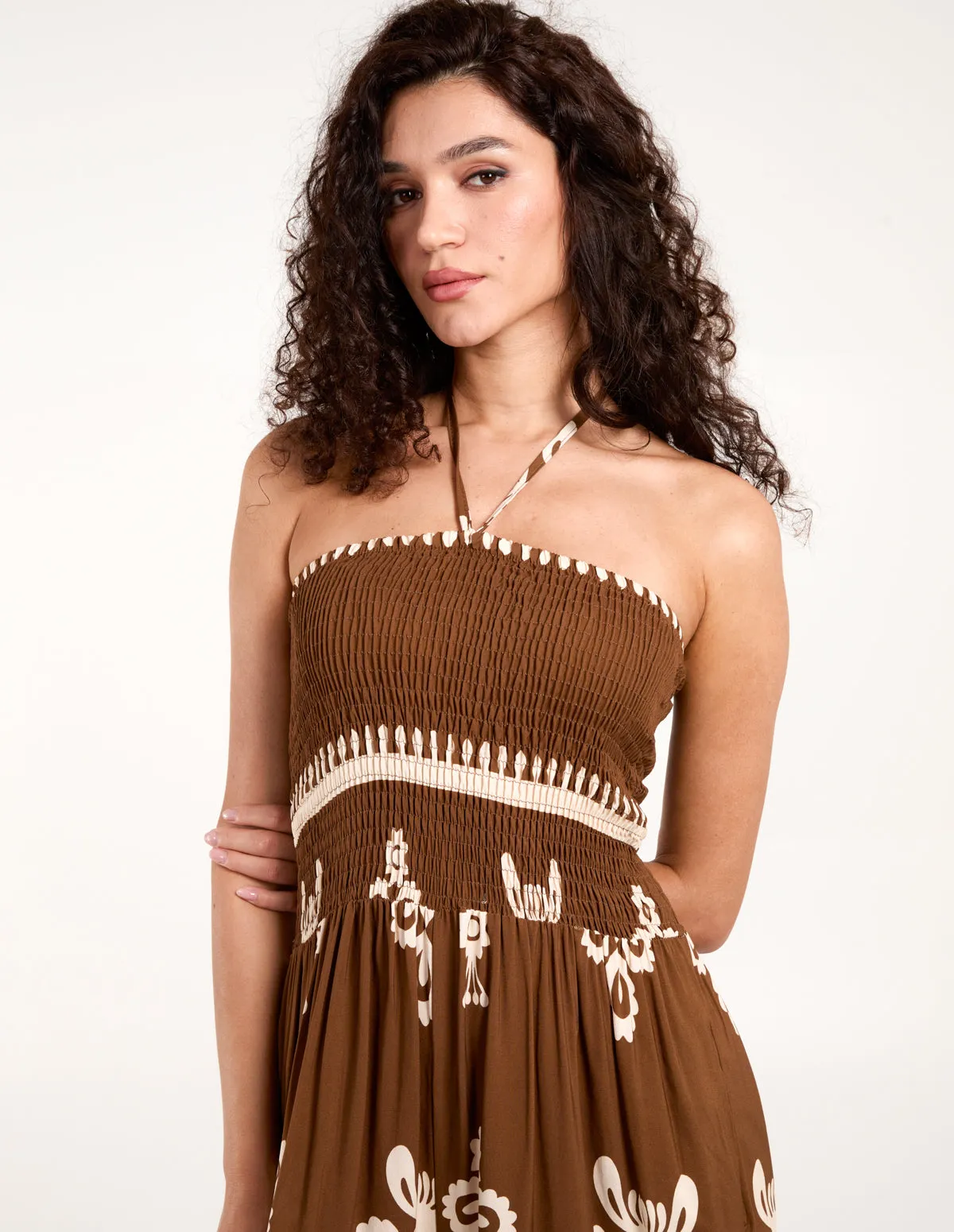 Strapless Bardot Elasticated Jumpsuit With Pocket sold by Blue Vanilla product image thumbnail 3