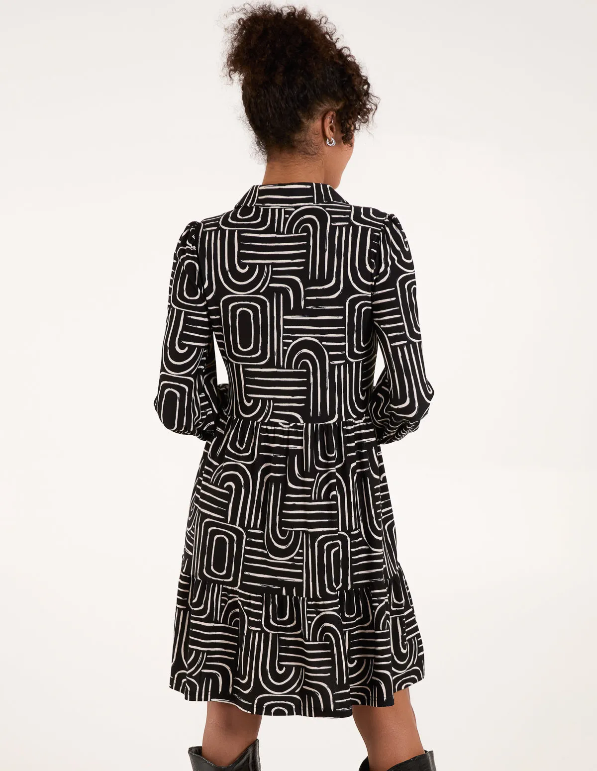 Geometric Button Front Smock Shirt Dress sold by Blue Vanilla product image thumbnail 4