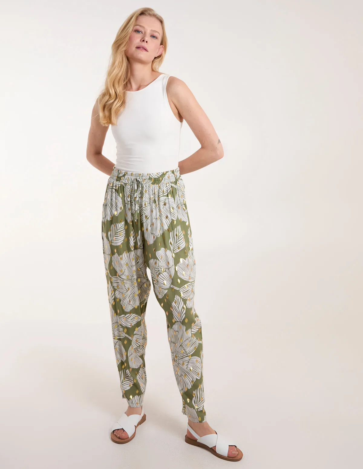 Gold Foil Printed Trousers sold by Blue Vanilla