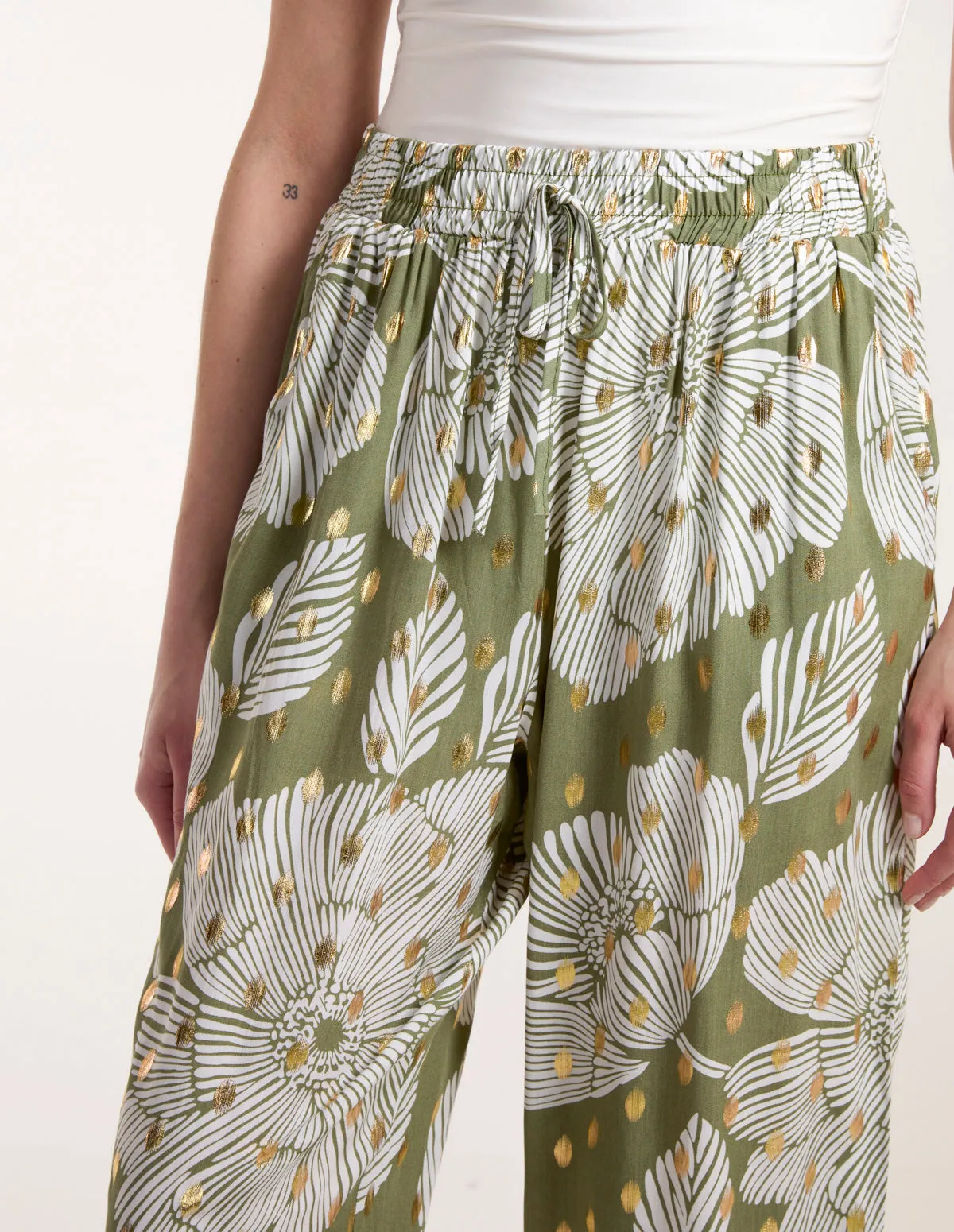 Gold Foil Printed Trousers sold by Blue Vanilla product image thumbnail 3