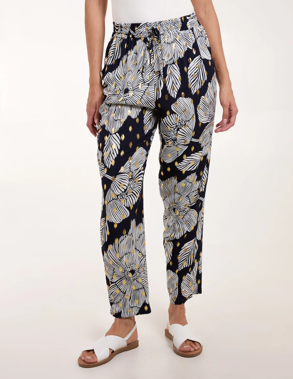 Gold Foil Printed Trousers sold by Blue Vanilla