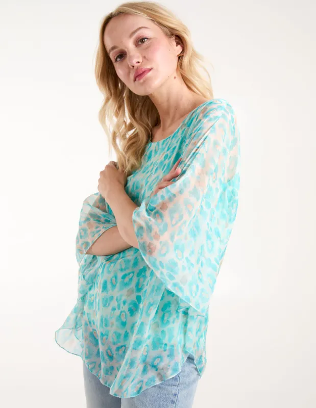Leopard Print Chiffon Top sold by Blue Vanilla