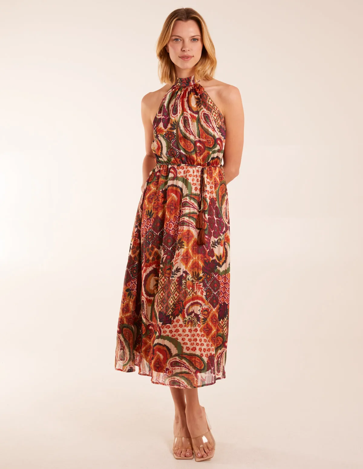 Paisley Halter Neck Tassel Detail Midi Dress sold by Blue Vanilla product image thumbnail 2