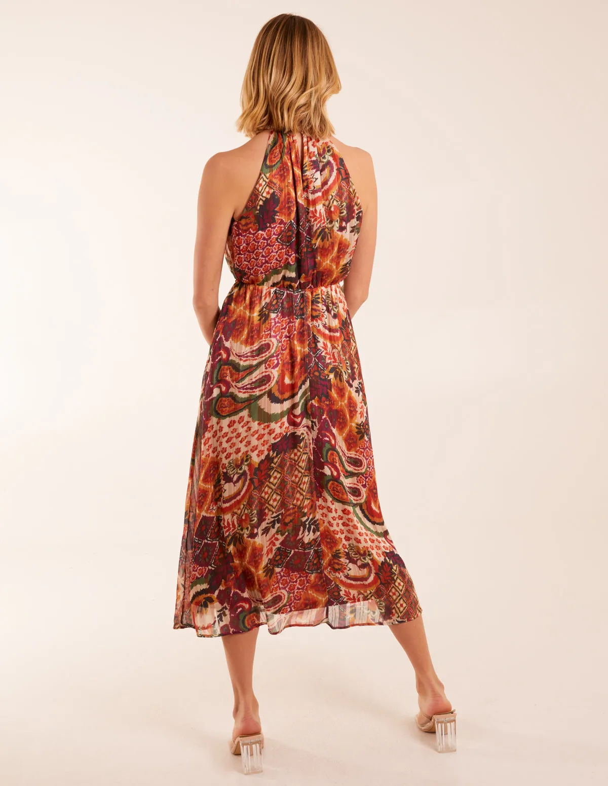 Paisley Halter Neck Tassel Detail Midi Dress sold by Blue Vanilla product image thumbnail 4