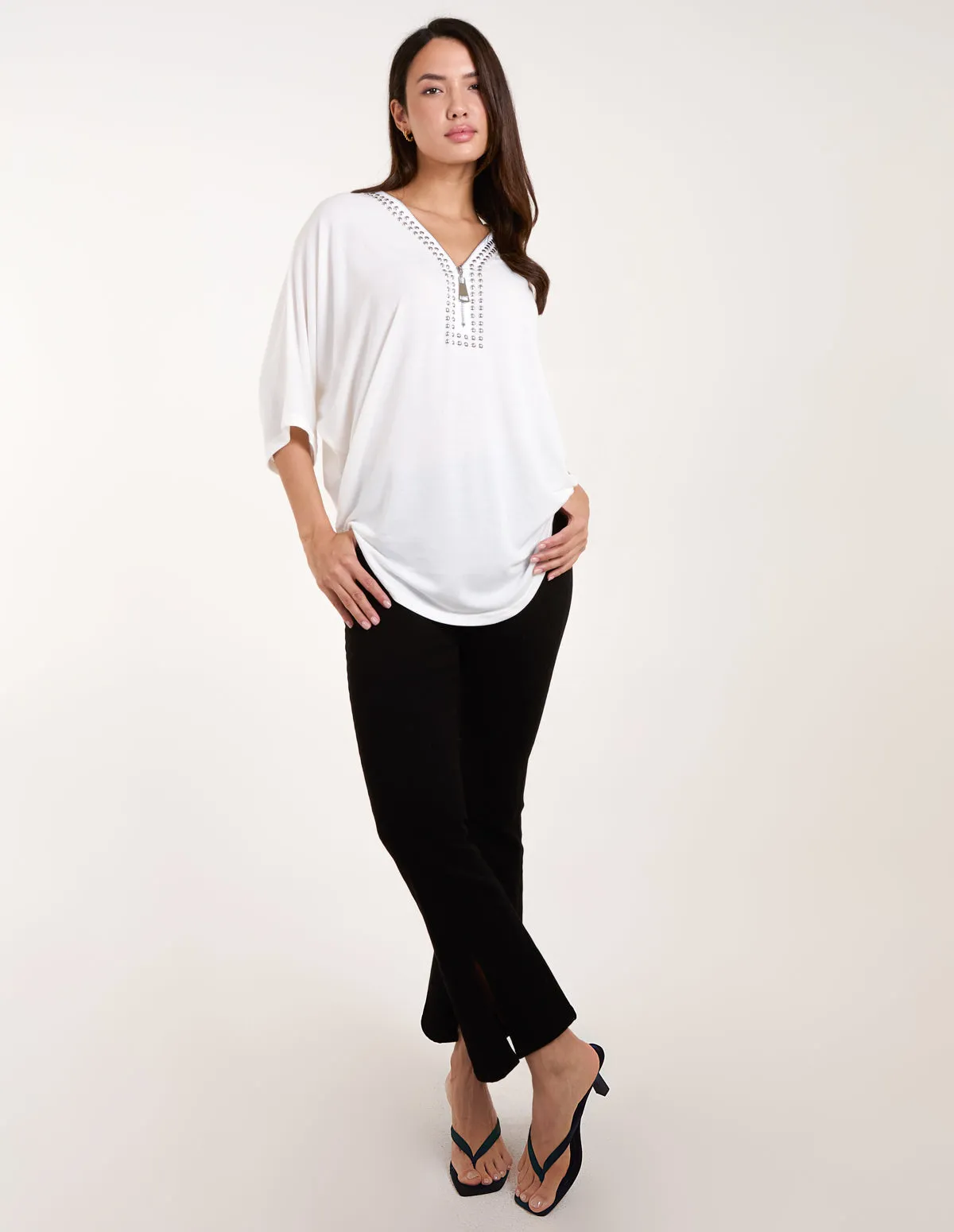 Studded Half Zip Front Top sold by Blue Vanilla product image thumbnail 2