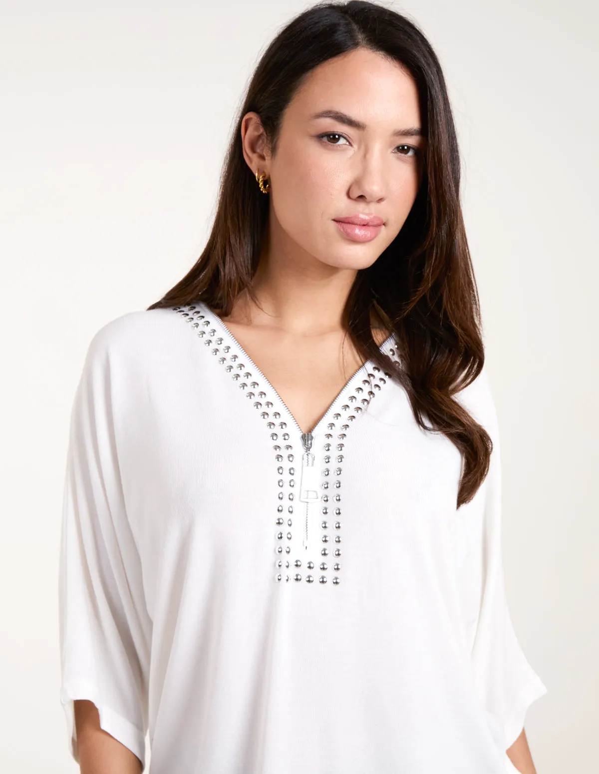 Studded Half Zip Front Top sold by Blue Vanilla product image thumbnail 3