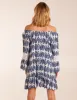 Leaf Print Elasticated Bardot Neck Tunic Dress sold by Blue Vanilla
