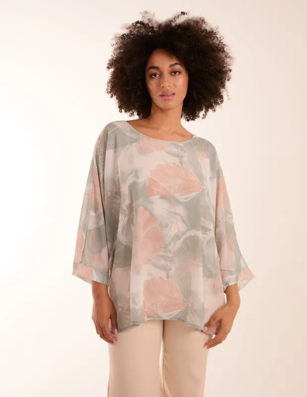 Watercolour Feather Shell Print Top sold by Blue Vanilla