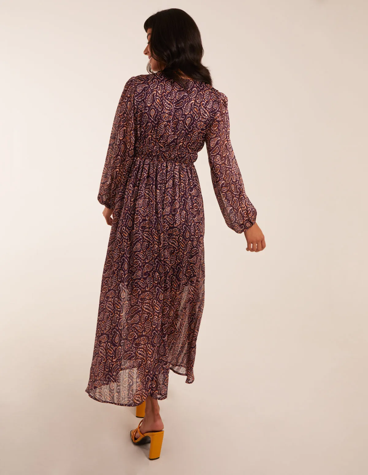 Paisley Printed Shirred Waist Maxi Dress sold by Blue Vanilla product image thumbnail 5