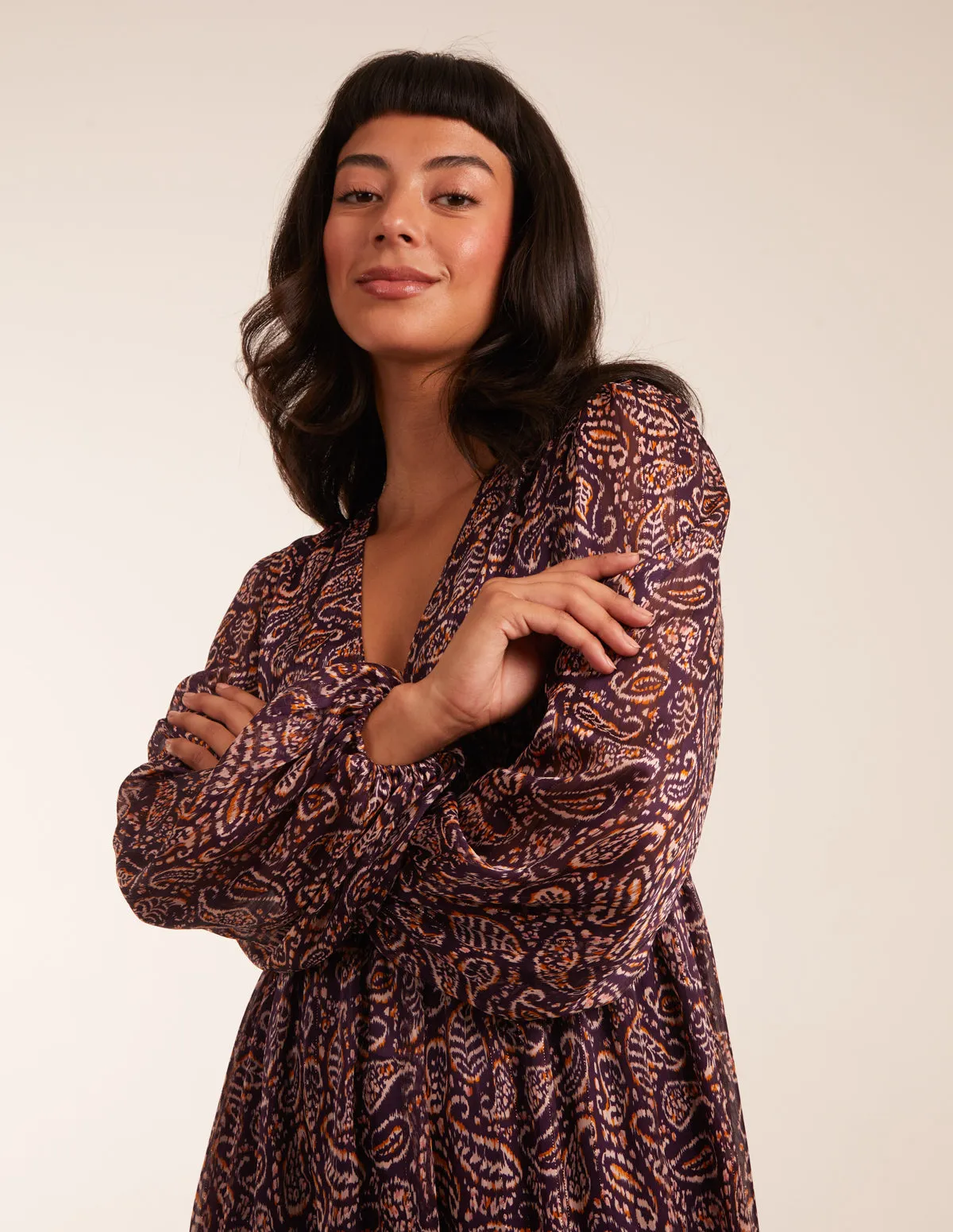 Paisley Printed Shirred Waist Maxi Dress sold by Blue Vanilla product image thumbnail 3