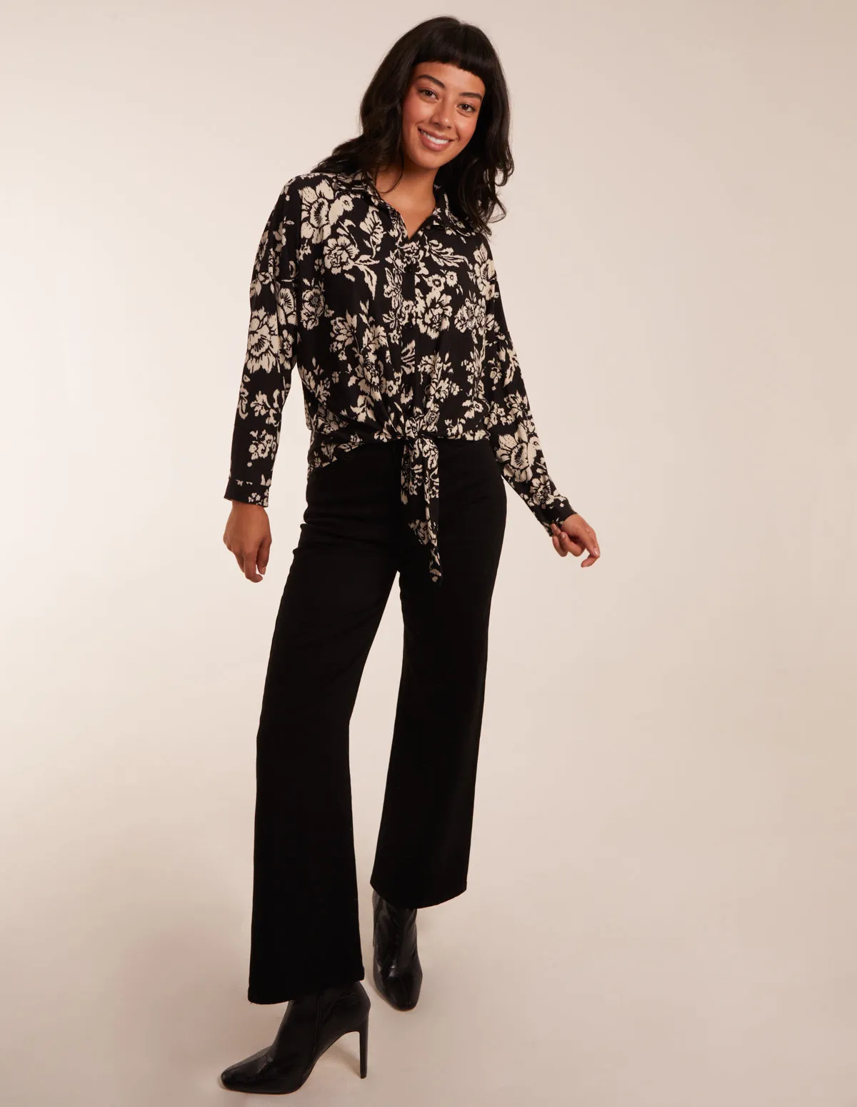 Floral Tie Front Oversized Shirt sold by Blue Vanilla product image thumbnail 2