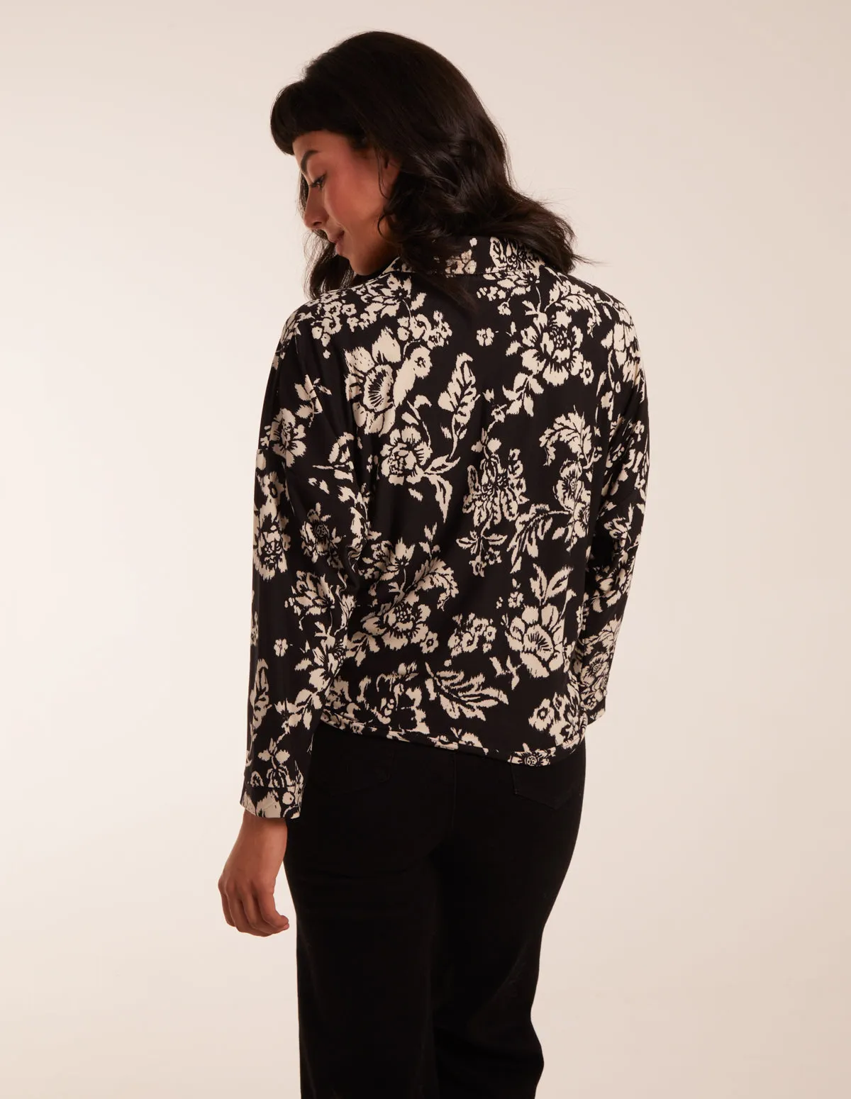 Floral Tie Front Oversized Shirt sold by Blue Vanilla product image thumbnail 4