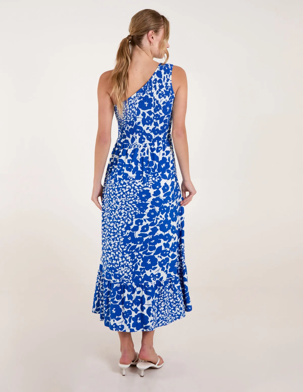 Shirred Waist One Shoulder Maxi Dress sold by Blue Vanilla product image thumbnail 4