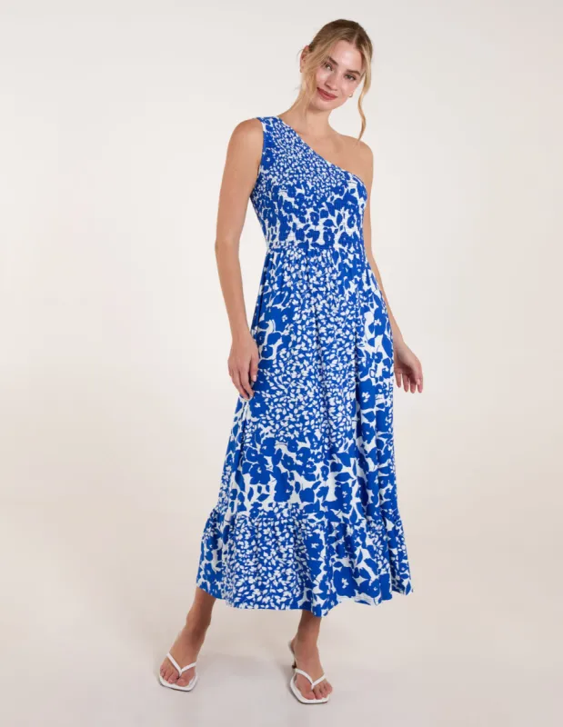 Shirred Waist One Shoulder Maxi Dress sold by Blue Vanilla