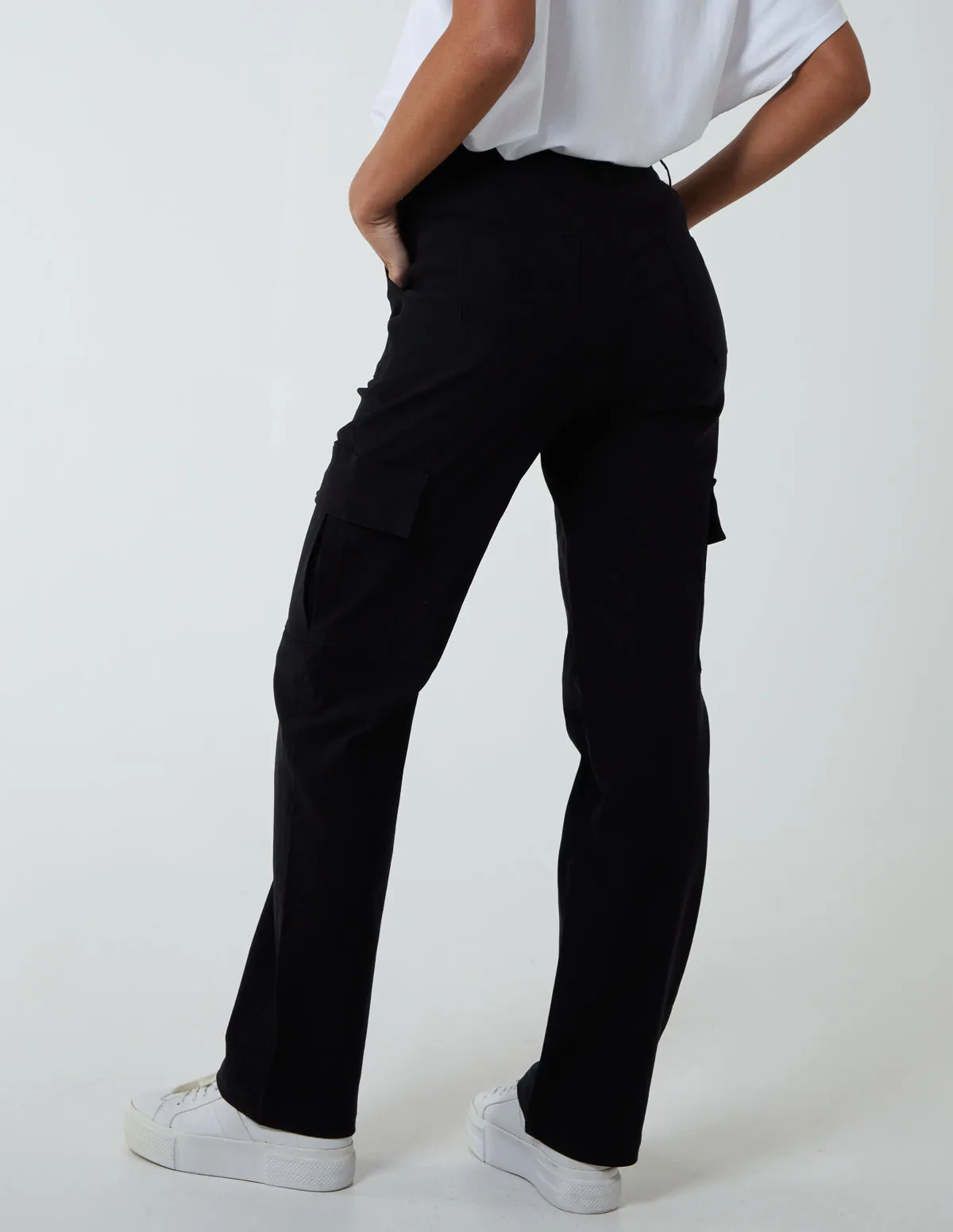 Straight Leg Pocket Detail Cargo Trousers sold by Blue Vanilla product image thumbnail 4