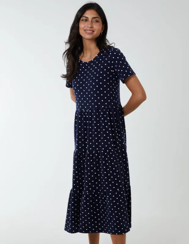 Polka Dot Tiered Smock Dress sold by Blue Vanilla